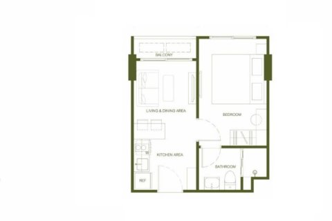 Кондоминиум с 1 спальней в Банг Тао, Таиланд № 158775