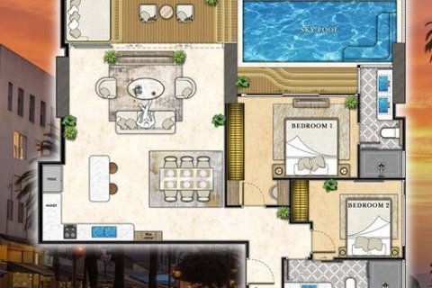 Кондоминиум с 2 спальнями в Паттайе, Таиланд № 145448 - фото 12