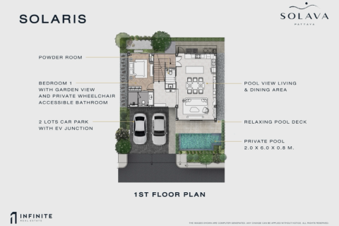 Вилла в Паттайе, Таиланд с 3 спальнями  № 169868 - фото 25