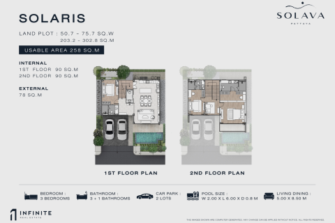 Вилла в Паттайе, Таиланд с 3 спальнями  № 169868 - фото 24