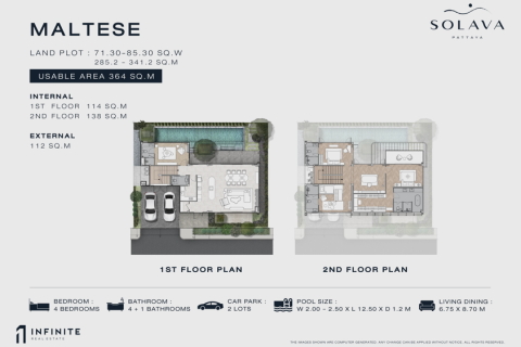 Вилла в Паттайе, Таиланд с 4 спальнями № 169869 - фото 21