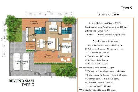 Villa in Hua Hin, Thailand 3 Schlafzimmer № 222608 - Foto 18
