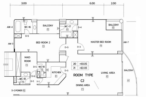 Кондоминиум с 2 спальнями в Ваттхане, Бангкок, Таиланд № 137049 - фото 5