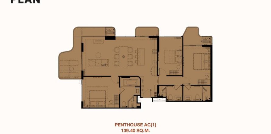 Пентхаус в Пхукете, Таиланд с 3 спальнями № 156359