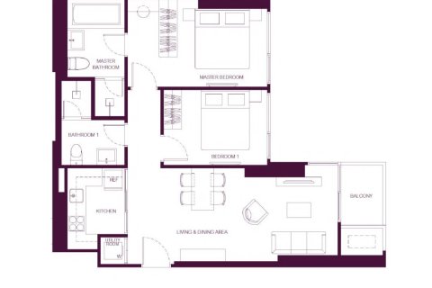 Кондоминиум с 2 спальнями в Бангкоке, Таиланд № 170233 - фото 16