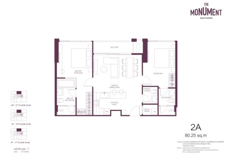 Eigentumswohnung in Sathon, Bangkok, Thailand, 2 Schlafzimmer № 222370 - Foto 17