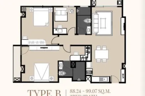 Кондоминиум с 3 спальнями в Ян Наве, Бангкок, Таиланд № 160312 - фото 9
