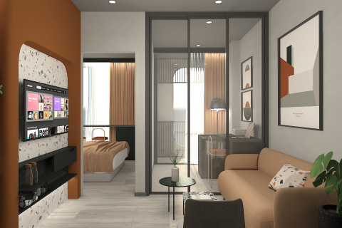 Кондоминиум с 2 спальнями в Дин Даенге, Бангкок, Таиланд № 149209 - фото 6