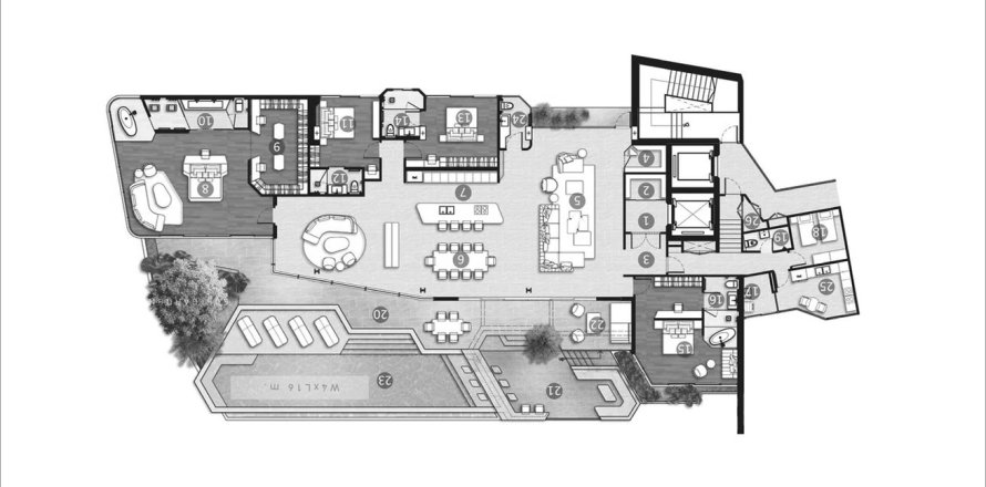 Penthouse floor plan «5BR-8», 5 bedrooms in Hythe condominium