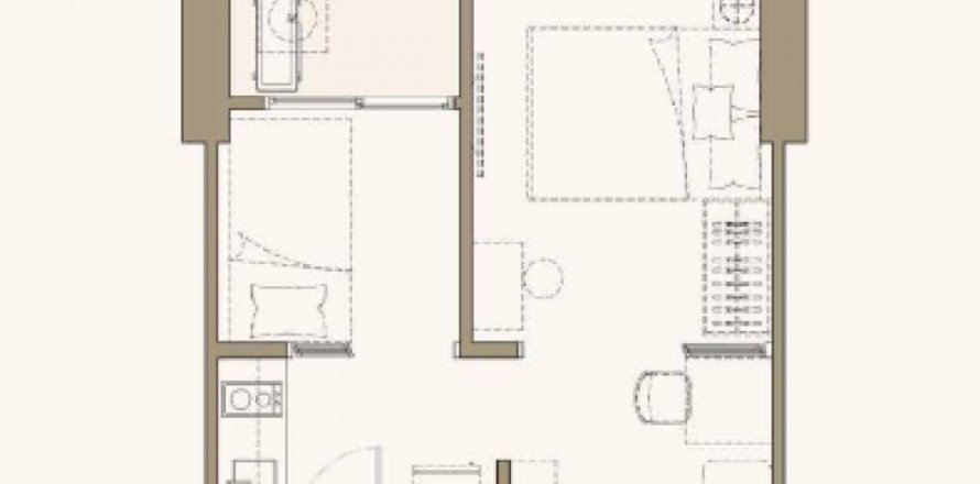 Кондоминиум с 1 спальней в Бангкоке, Таиланд № 119399