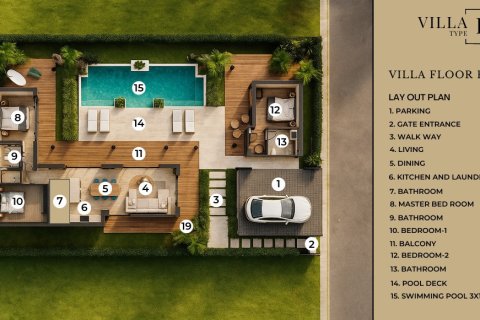 Дом в Самуи, Таиланд с 3 спальнями  № 151024 - фото 2