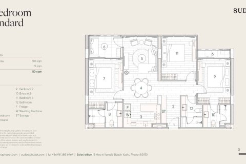 Кондоминиум с 3 спальнями в Банг Тао, Таиланд № 165886 - фото 11