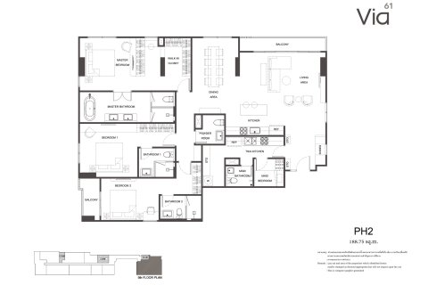 Penthouse in Bangkok, Thailand 3 bedrooms № 165599 - photo 17