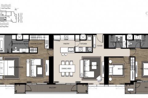 Кондоминиум с 3 спальнями в Бангкоке, Таиланд № 143244 - фото 9
