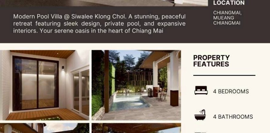 Villa à Chiang Mai, Thaïlande 4 chambres № 173246