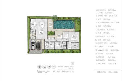 Вилла в Банг Тао, Таиланд с 3 спальнями  № 166204 - фото 16