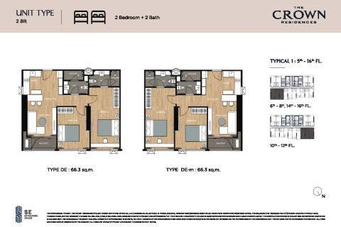 Condo in Bangkok, Thailand, 2 bedrooms  № 165617 - photo 14