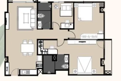 Кондоминиум с 3 спальнями в Ян Наве, Бангкок, Таиланд № 160286 - фото 9