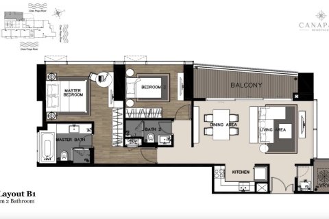 Кондоминиум с 2 спальнями в Банг-Кхо-Лаеме, Бангкок, Таиланд № 161843 - фото 2