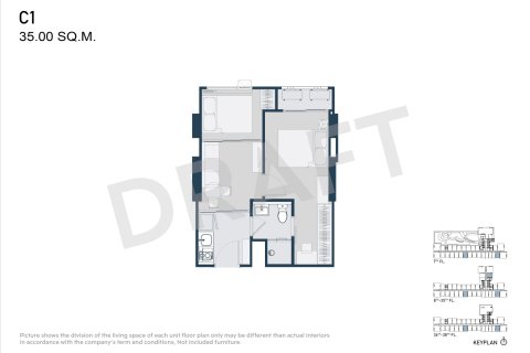 Кондоминиум с 1 спальней в Бангкоке, Таиланд № 170194 - фото 16