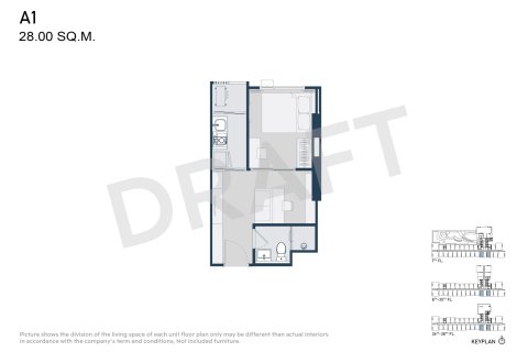 Кондоминиум с 1 спальней в Бангкоке, Таиланд № 170196 - фото 14