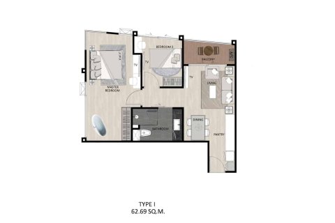 Condo in Phuket, Thailand, 2 bedrooms № 166638 - photo 13