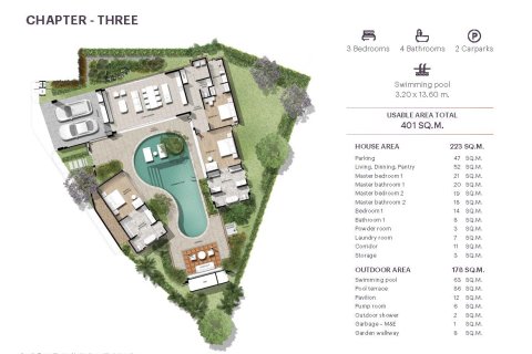 Вилла в Банг Тао, Таиланд с 3 спальнями  № 165398 - фото 9