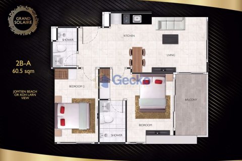 Condo à Pattaya, Thaïlande, 2 chambres № 196999 - photo 2