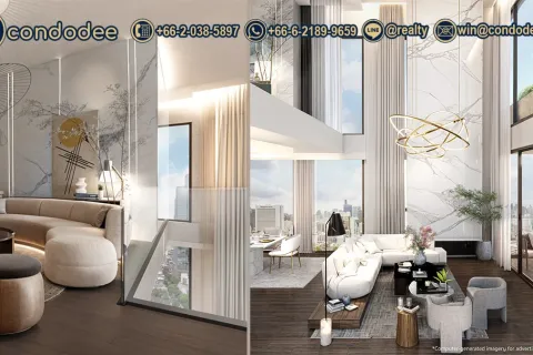 Condo à Bang Rak, Bangkok, Thaïlande, 4 chambres № 201177 - photo 2