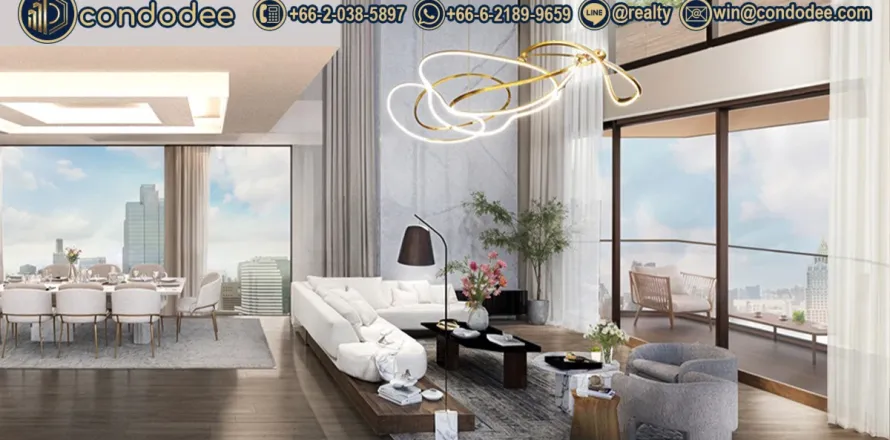 Condo à Bang Rak, Bangkok, Thaïlande, 4 chambres № 201177