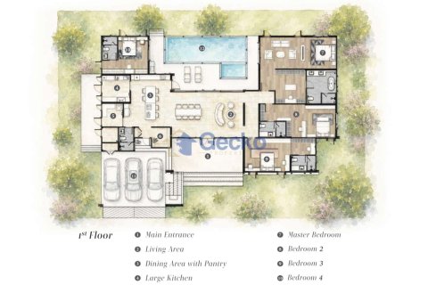 Haus in Pattaya, Thailand 4 Schlafzimmer № 220453 - Foto 9