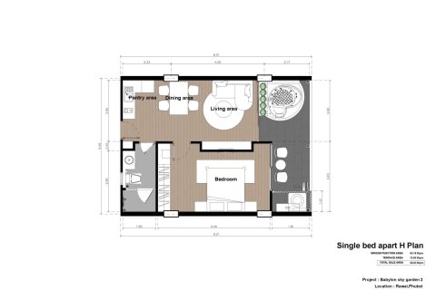 Кондоминиум с 1 спальней в Раваи, Таиланд № 166069 - фото 19