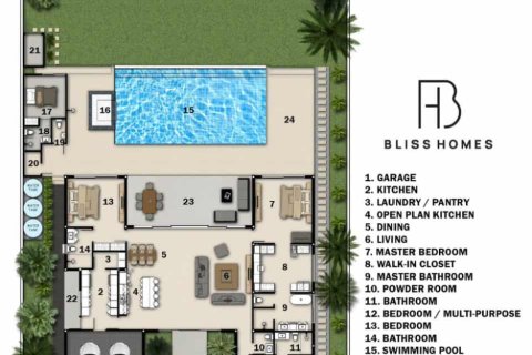 Вилла в Хуа Хине, Таиланд с 4 спальнями  № 166064 - фото 28