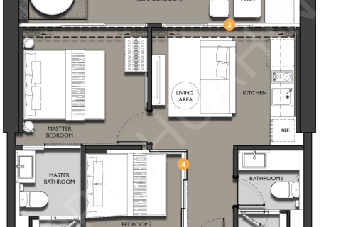 Apartment in Hua Hin, Thailand 2 bedrooms № 194877 - photo 3