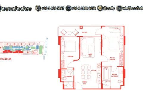 Eigentumswohnung in Bangkok, Thailand, 2 Schlafzimmer № 220519 - Foto 12