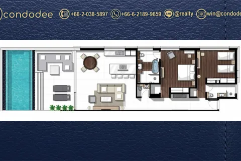 Eigentumswohnung in Bangkok, Thailand, 2 Schlafzimmer  № 220524 - Foto 4