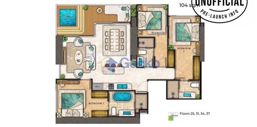 Condo in Pattaya, Thailand, 3 bedrooms № 196050
