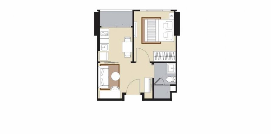 Кондоминиум с 1 спальней в Бангкоке, Таиланд № 115220