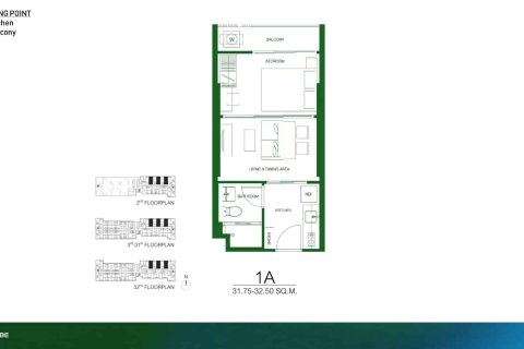 Кондоминиум с 1 спальней в Бангкоке, Таиланд № 166627 - фото 15