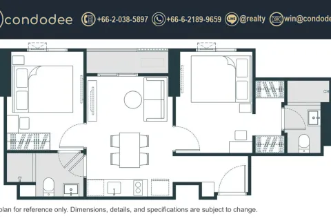 Condo in Bangkok, Thailand, 2 bedrooms  № 234000 - photo 5