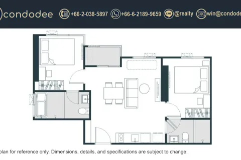 Condo in Bangkok, Thailand, 2 bedrooms  № 234001 - photo 3