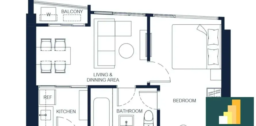 Condominio de 1 dormitorio en Pattaya, Tailandia № 211055
