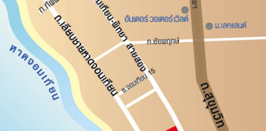 Кондоминиум с 1 спальней на Пляж Джомтьен, Паттайя, Таиланд № 204475