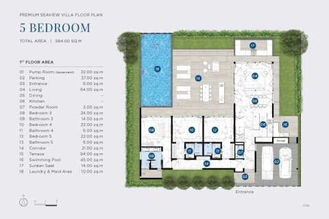 Вилла в Самуи, Таиланд с 5 спальнями  № 165211 - фото 11