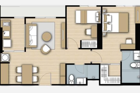 Кондоминиум с 2 спальнями в Фаси Чароене, Бангкок, Таиланд № 173488 - фото 13