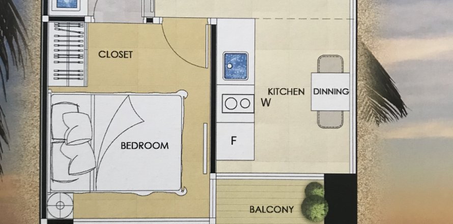 Студия в кондо в Паттайе, Таиланд № 164494