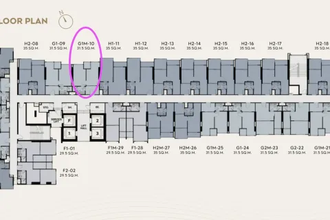 Студия в кондо в Кхлонг Сане, Бангкок, Таиланд № 173747