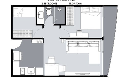 Кондоминиум с 2 спальнями в Ваттхане, Бангкок, Таиланд № 151617 - фото 11