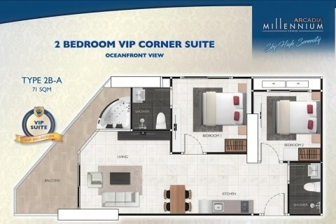 Квартира в Паттайе, Таиланд с 3 комнатами  № 155625 - фото 8