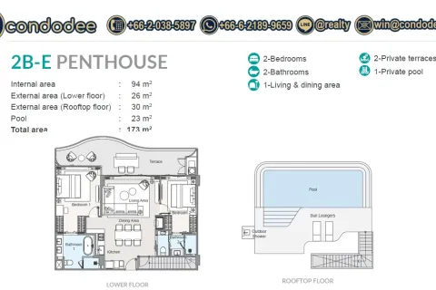 Condo à Bangkok, Thaïlande, 2 chambres № 201385 - photo 11